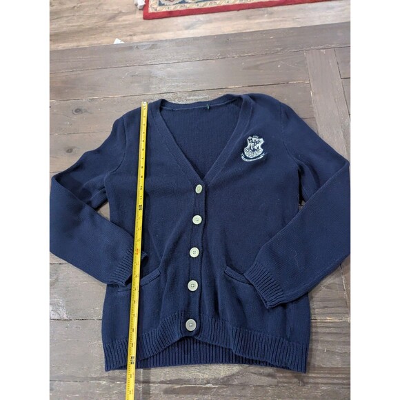Womens Lauren Ralph Lauren Navy Nautical Heavy Cardigan Button Up Sz M/L Read - Picture 2 of 6
